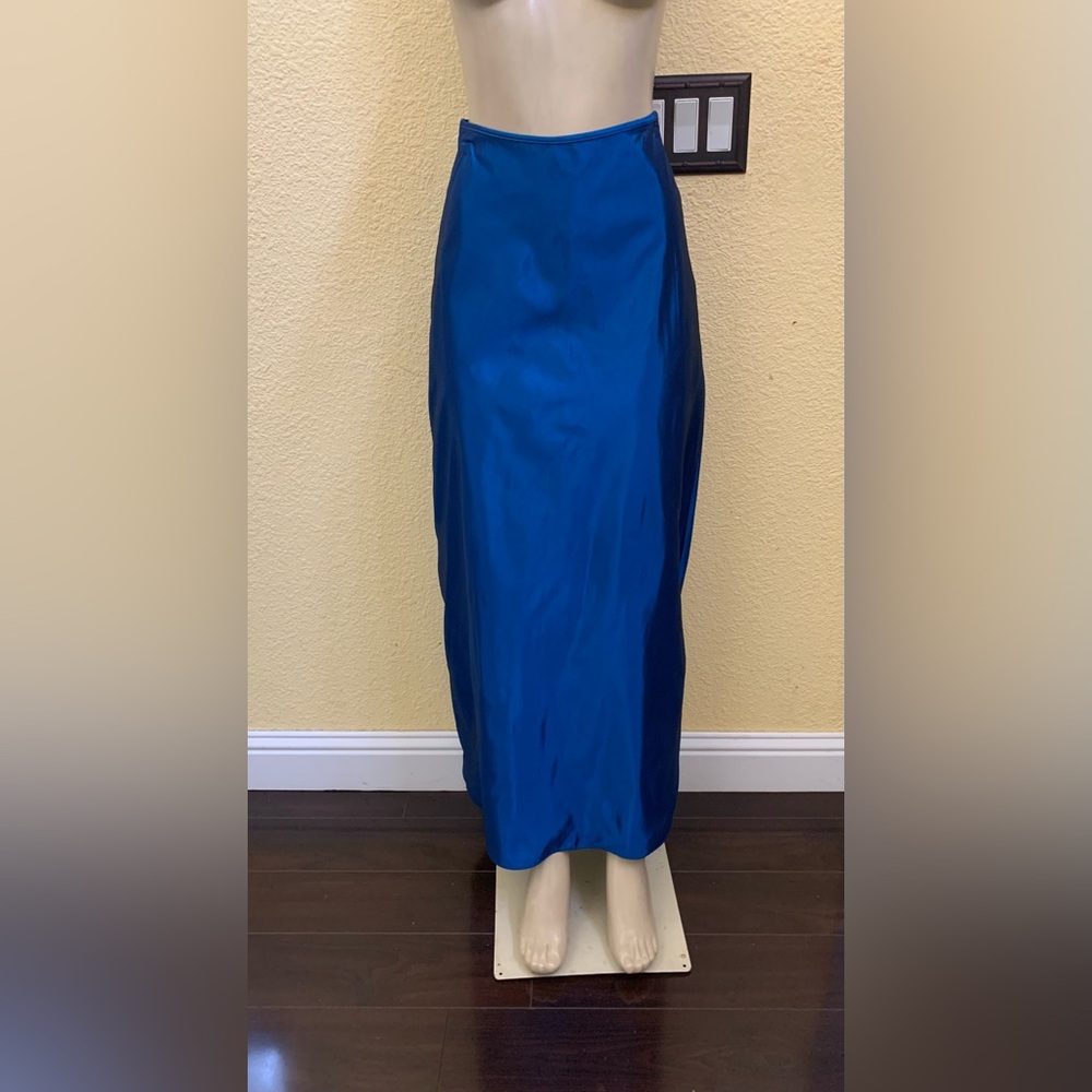VTG Zum Zum By Niki Livas Size 5-6 Metallic Blue Maxi Skirt